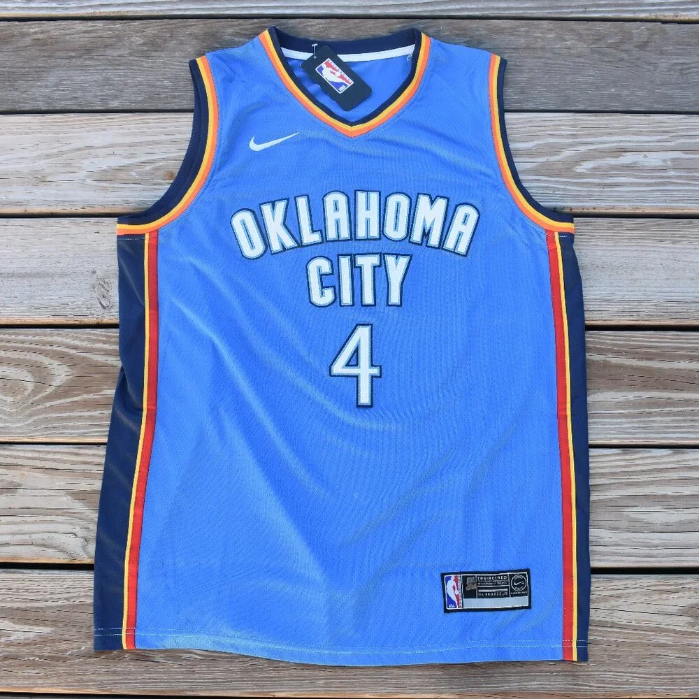 New Nick Collison Blue Oklahoma City Thunder Basketball Jersey Adult Men's Sizes